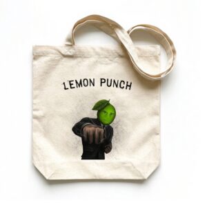 Tote bag Lemon Punch en toile de coton naturel
