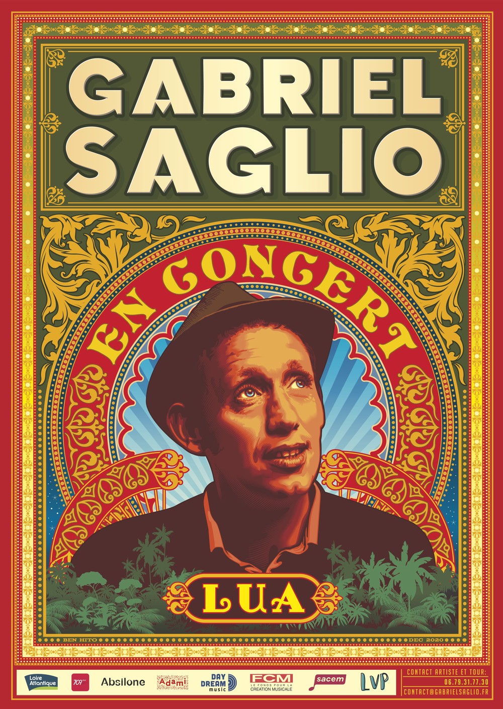Affiche du concert de Gabriel Saglio, tournée Lua